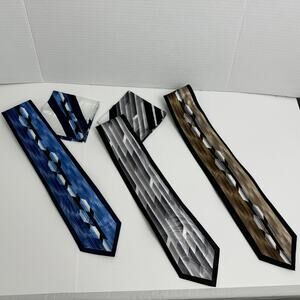 Mens ROMARIO MANZINI Ties Geometric Art Deco design with Pocket Square